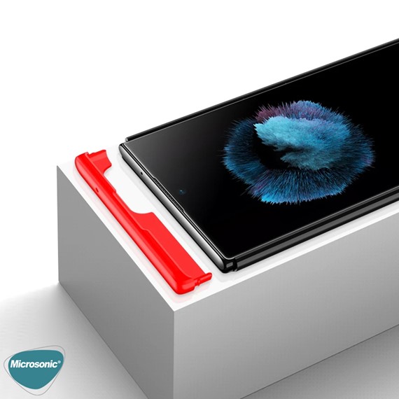 Microsonic Samsung Galaxy Note 20 Ultra Kılıf Double Dip 360 Protective Siyah Kırmızı 4