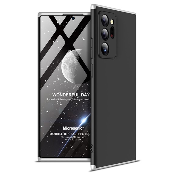 Microsonic Samsung Galaxy Note 20 Ultra Kılıf Double Dip 360 Protective Siyah Gri 1