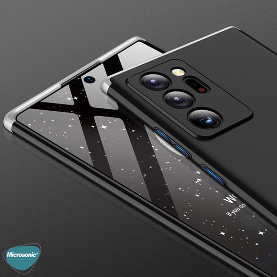 Microsonic Samsung Galaxy Note 20 Ultra Kılıf Double Dip 360 Protective Siyah Gri 3