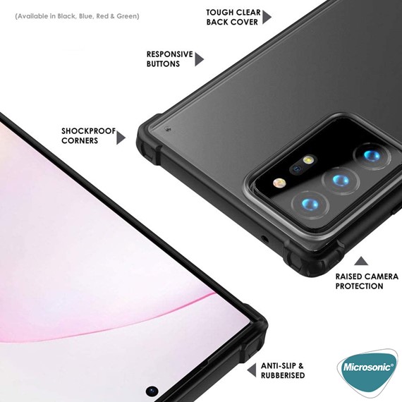 Microsonic Samsung Galaxy Note 20 Ultra Kılıf Frosted Frame Siyah 2