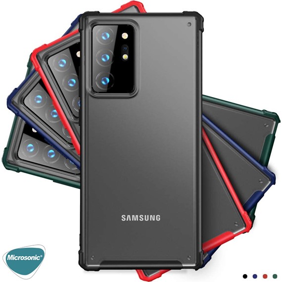 Microsonic Samsung Galaxy Note 20 Ultra Kılıf Frosted Frame Siyah 5