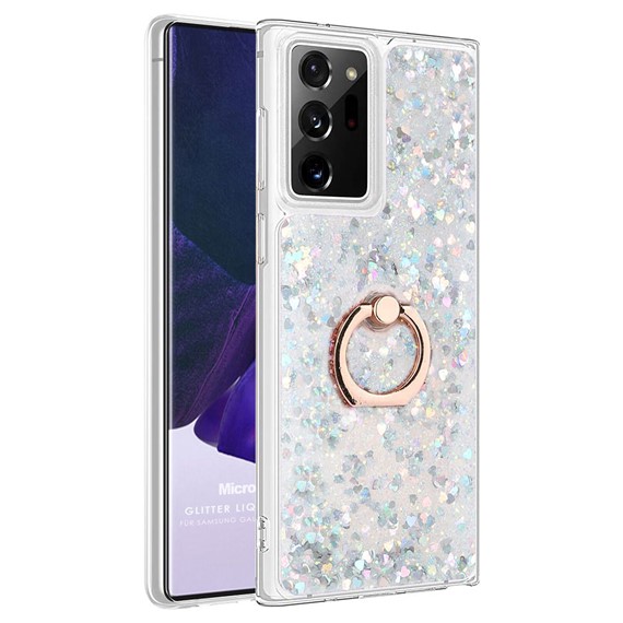Microsonic Samsung Galaxy Note 20 Ultra Kılıf Glitter Liquid Holder Gümüş 1