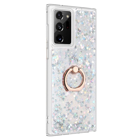 Microsonic Samsung Galaxy Note 20 Ultra Kılıf Glitter Liquid Holder Gümüş 2