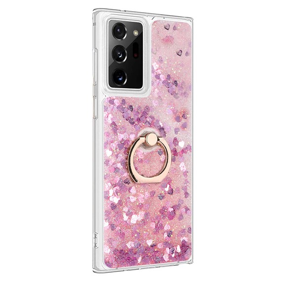 Microsonic Samsung Galaxy Note 20 Ultra Kılıf Glitter Liquid Holder Pembe 2