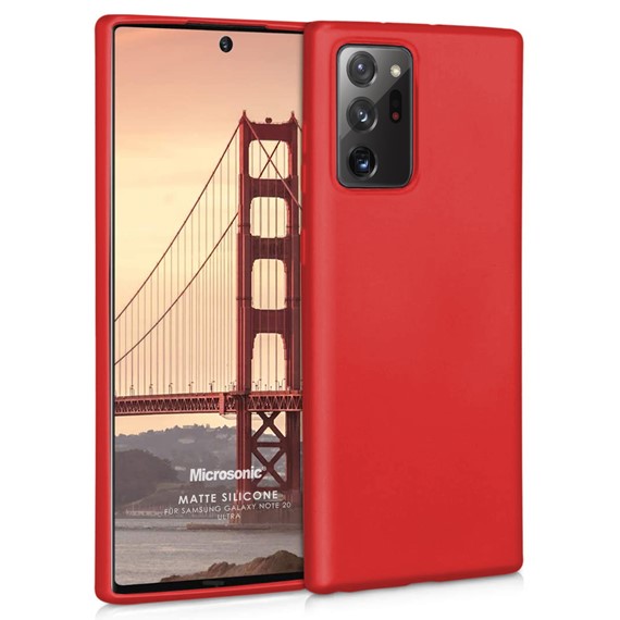 Microsonic Matte Silicone Samsung Galaxy Note 20 Ultra Kılıf Kırmızı 1