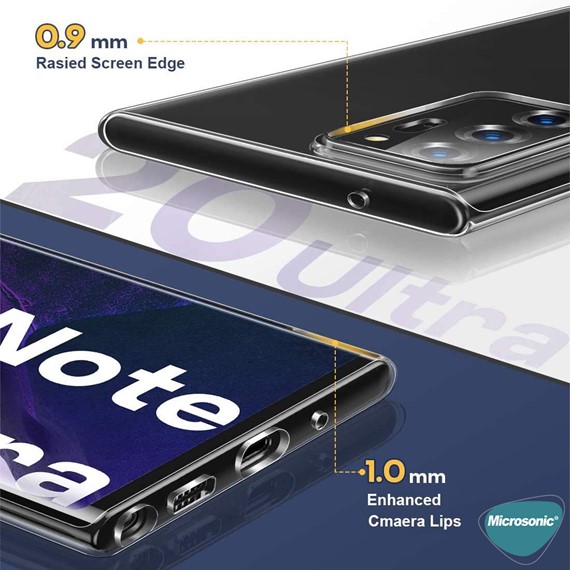 Microsonic Samsung Galaxy Note 20 Ultra Kılıf Transparent Soft Beyaz 4