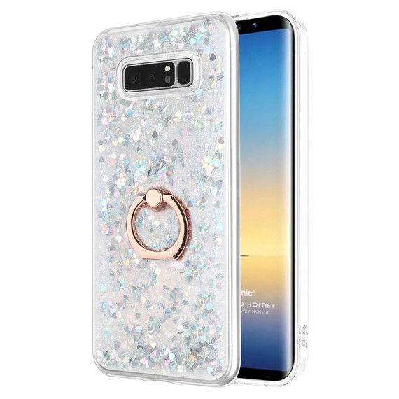 Microsonic Samsung Galaxy Note 8 Kılıf Glitter Liquid Holder Gümüş 1