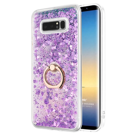 Microsonic Samsung Galaxy Note 8 Kılıf Glitter Liquid Holder Mor 1