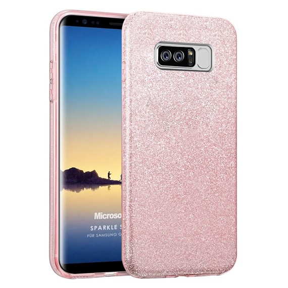 Microsonic Samsung Galaxy Note 8 Kılıf Sparkle Shiny Rose Gold 1