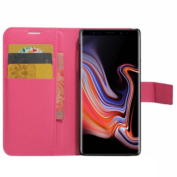 Microsonic Cüzdanlı Deri Samsung Galaxy Note 9 Kılıf Pembe 1