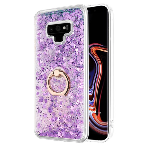 Microsonic Samsung Galaxy Note 9 Kılıf Glitter Liquid Holder Mor 1