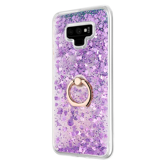 Microsonic Samsung Galaxy Note 9 Kılıf Glitter Liquid Holder Mor 2