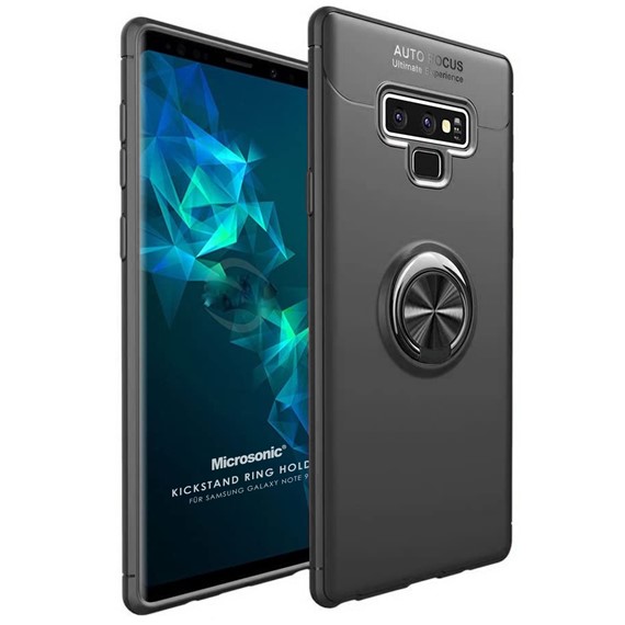 Microsonic Samsung Galaxy Note 9 Kılıf Kickstand Ring Holder Siyah 1