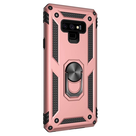 Microsonic Samsung Galaxy Note 9 Kılıf Military Ring Holder Rose Gold 2