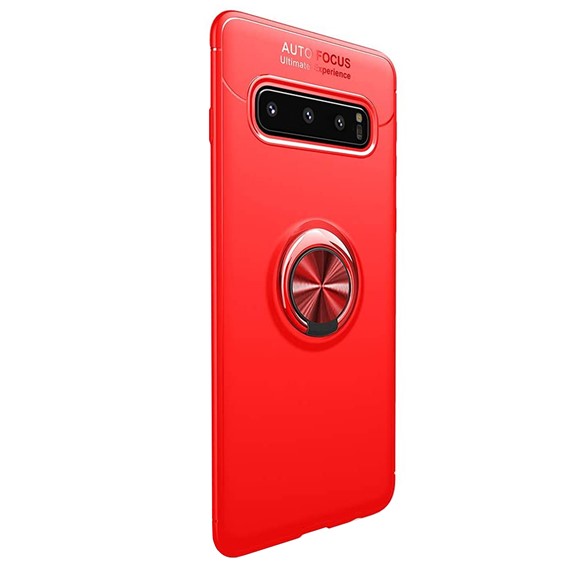 Microsonic Samsung Galaxy S10 Kılıf Kickstand Ring Holder Kırmızı 2