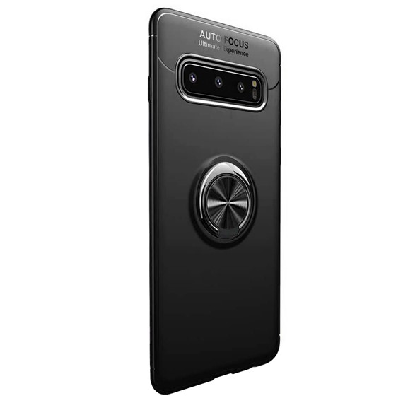 Microsonic Samsung Galaxy S10 Kılıf Kickstand Ring Holder Siyah 2