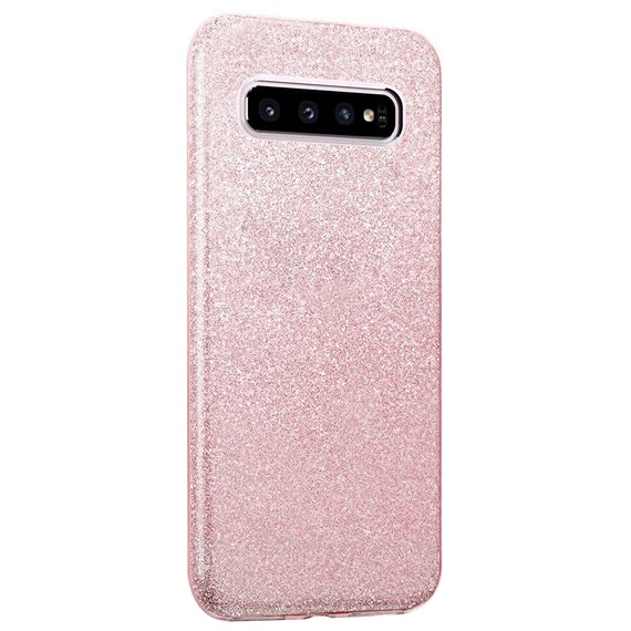 Microsonic Samsung Galaxy S10 Plus Kılıf Sparkle Shiny Rose Gold 2