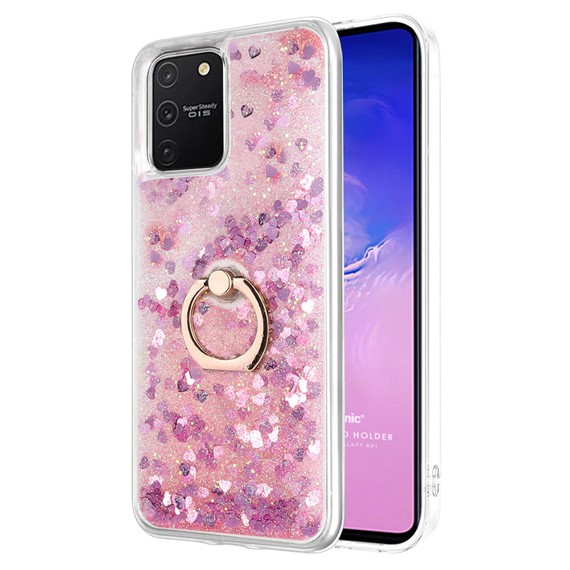 Microsonic Samsung Galaxy S10 Lite Kılıf Glitter Liquid Holder Pembe 1