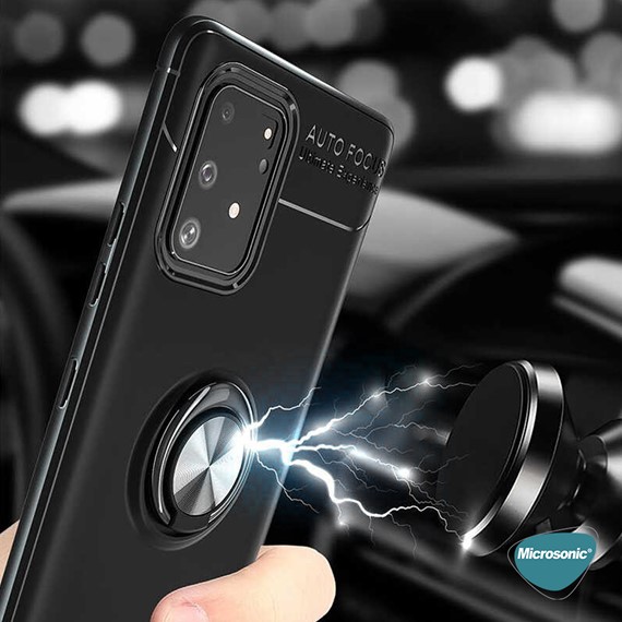 Microsonic Samsung Galaxy S10 Lite Kılıf Kickstand Ring Holder Kırmızı 3