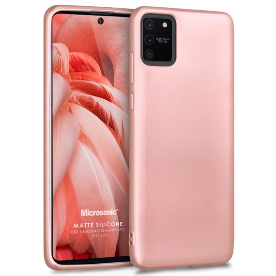 Microsonic Matte Silicone Samsung Galaxy S10 Lite Kılıf Rose Gold 1