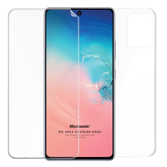 Microsonic Samsung Galaxy S10 Lite Ön Arka Kavisler Dahil Tam Ekran Kaplayıcı Film 1