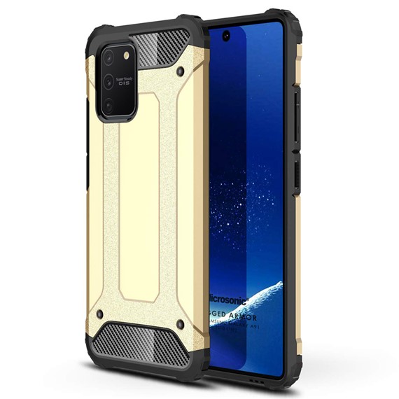 Microsonic Samsung Galaxy S10 Lite Kılıf Rugged Armor Gold 1