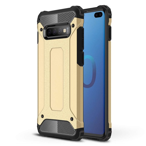 Microsonic Samsung Galaxy S10 Plus Kılıf Rugged Armor Gold 1