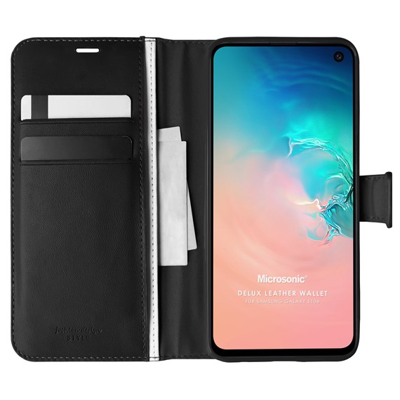 Microsonic Samsung Galaxy S10e Kılıf Delux Leather Wallet Siyah 1