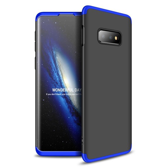 Microsonic Samsung Galaxy S10e Kılıf Double Dip 360 Protective Siyah Mavi 1