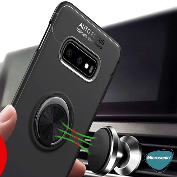 Microsonic Samsung Galaxy S10e Kılıf Kickstand Ring Holder Lacivert 3