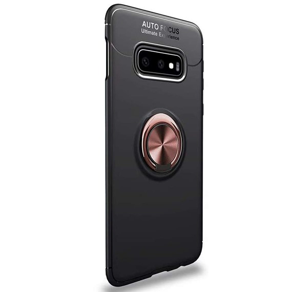 Microsonic Samsung Galaxy S10e Kılıf Kickstand Ring Holder Siyah Rose 2