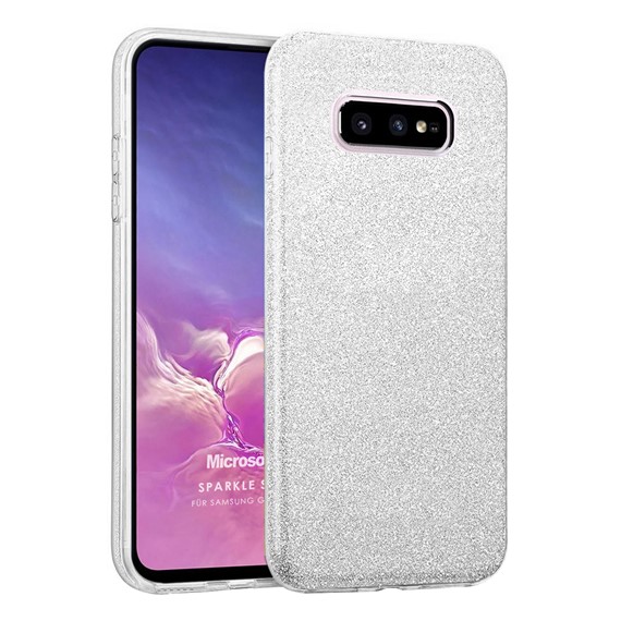 Microsonic Samsung Galaxy S10e Kılıf Sparkle Shiny Gümüş 1