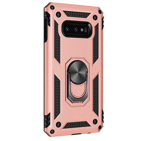 Microsonic Samsung Galaxy S10e Kılıf Military Ring Holder Rose Gold 2