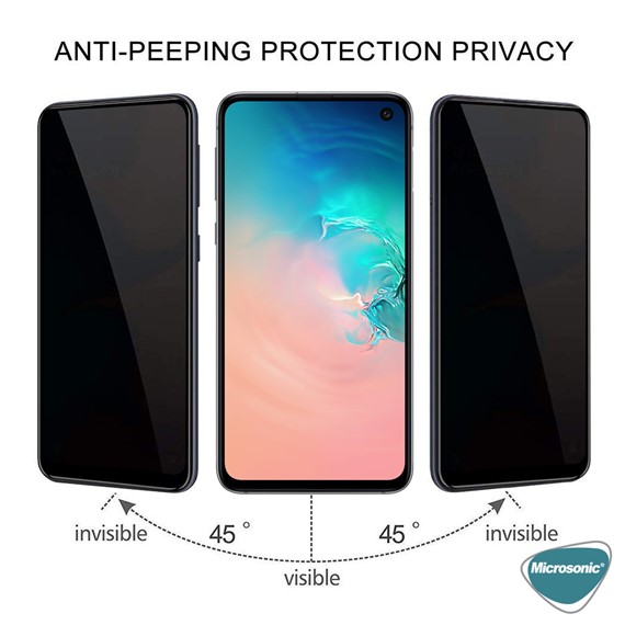 Microsonic Samsung Galaxy S10e Privacy 5D Gizlilik Filtreli Cam Ekran Koruyucu Siyah 2