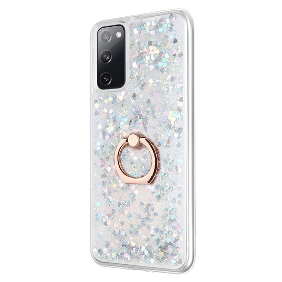 Microsonic Samsung Galaxy S20 FE Kılıf Glitter Liquid Holder Gümüş 2