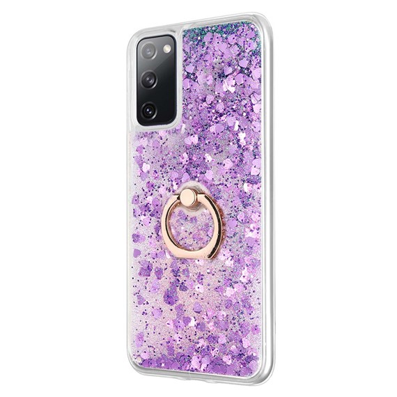 Microsonic Samsung Galaxy S20 FE Kılıf Glitter Liquid Holder Mor 2