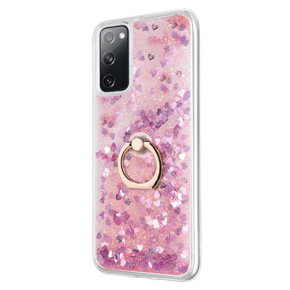 Microsonic Samsung Galaxy S20 FE Kılıf Glitter Liquid Holder Pembe 2