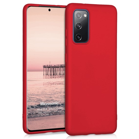 Microsonic Matte Silicone Samsung Galaxy S20 FE Kılıf Kırmızı 1