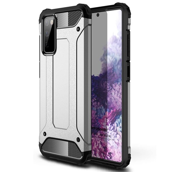 Microsonic Samsung Galaxy S20 FE Kılıf Rugged Armor Gümüş 1