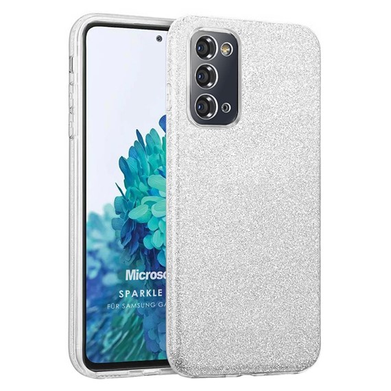 Microsonic Samsung Galaxy S20 FE Kılıf Sparkle Shiny Gümüş 1