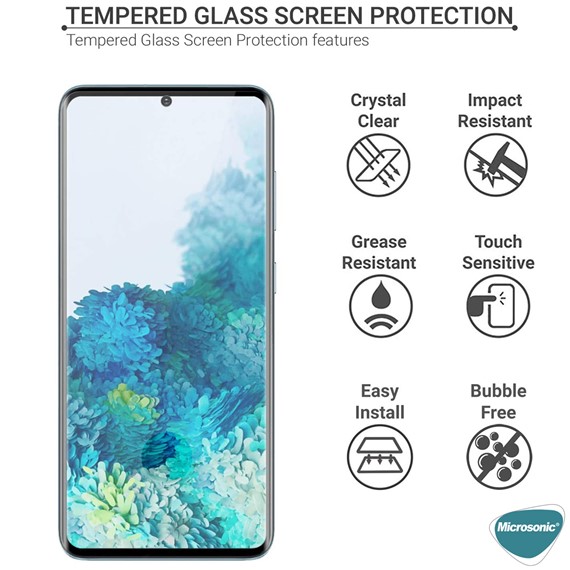 Microsonic Samsung Galaxy S20 FE Tam Kaplayan Temperli Cam Ekran Koruyucu Siyah 2