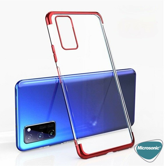Microsonic Samsung Galaxy S20 Kılıf Skyfall Transparent Clear Kırmızı 3