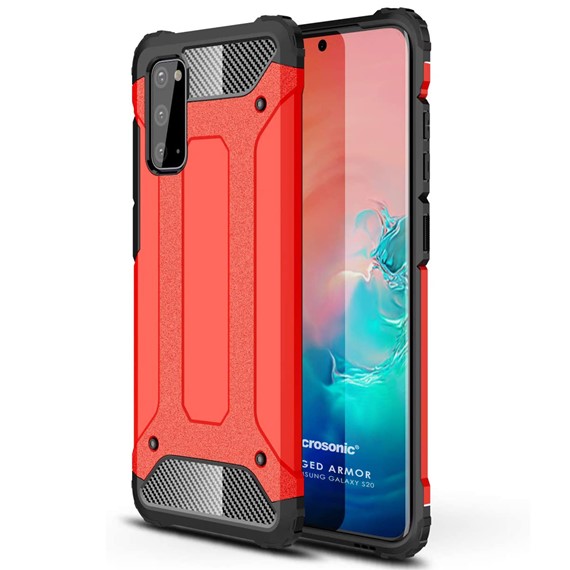 Microsonic Samsung Galaxy S20 Kılıf Rugged Armor Kırmızı 1