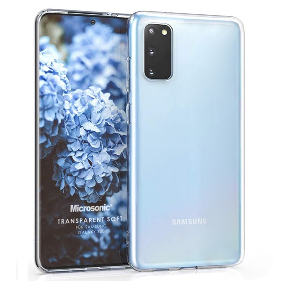 Microsonic Samsung Galaxy S20 Kılıf Transparent Soft Beyaz 1