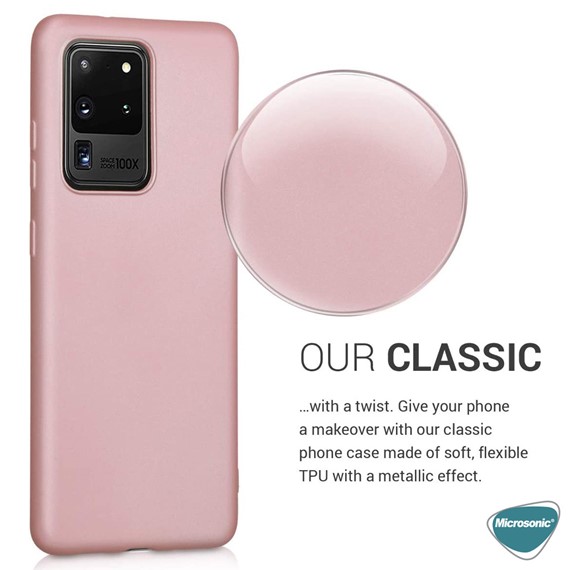 Microsonic Matte Silicone Samsung Galaxy S20 Ultra Kılıf Rose Gold 5