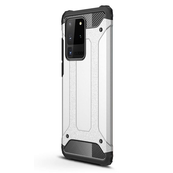 Microsonic Samsung Galaxy S20 Ultra Kılıf Rugged Armor Gümüş 2