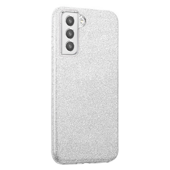 Microsonic Samsung Galaxy S21 FE Kılıf Sparkle Shiny Gümüş 2