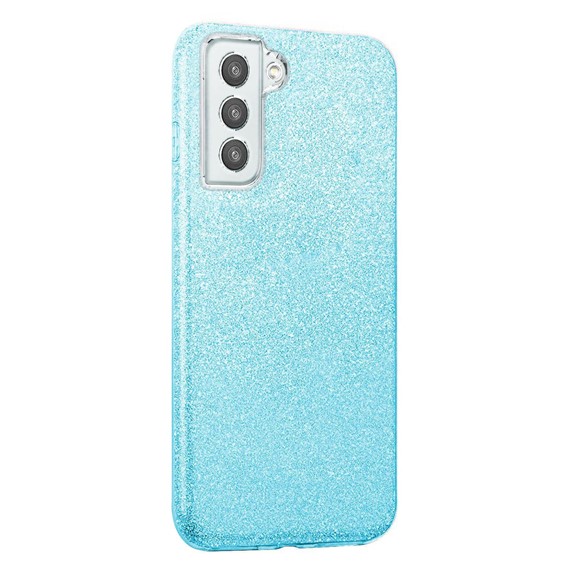 Microsonic Samsung Galaxy S21 FE Kılıf Sparkle Shiny Mavi 2