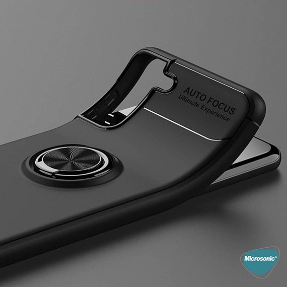 Microsonic Samsung Galaxy S21 Plus Kılıf Kickstand Ring Holder Kırmızı 3