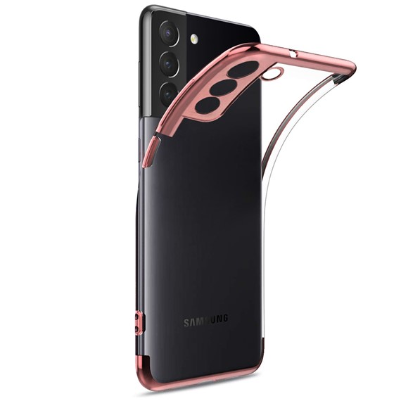 Microsonic Samsung Galaxy S21 Kılıf Skyfall Transparent Clear Rose Gold 2